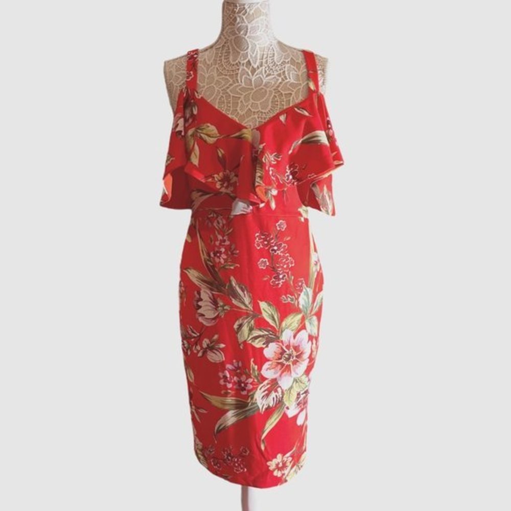 RACHEL‎ Rachel Roy Off The Shoulder Red Dress Size L
